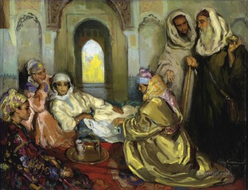 アラブ Painting - モロッコのインテリア ホセ・クルス・エレーラ ジャンル アラベール